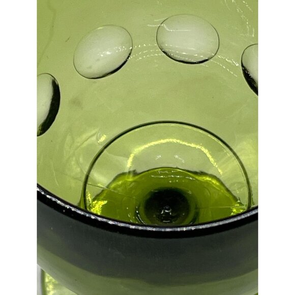 Glass Goblet Green pedestal stem 2" goblet opening 3 3/4" height 3 1/2"  READ - Picture 7 of 9
